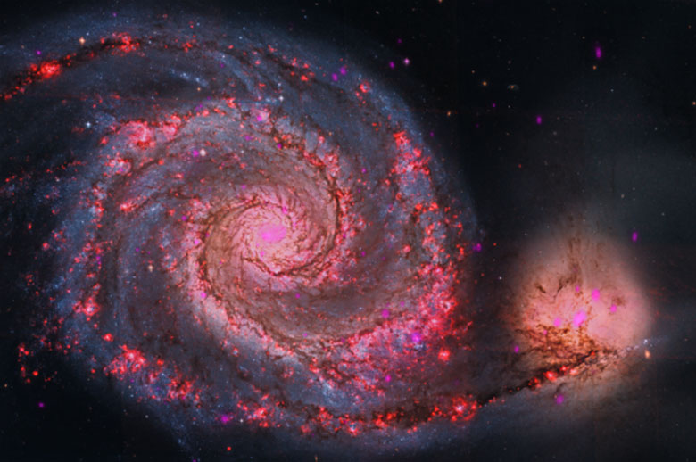 False-color image of the Whirlpool Galaxy