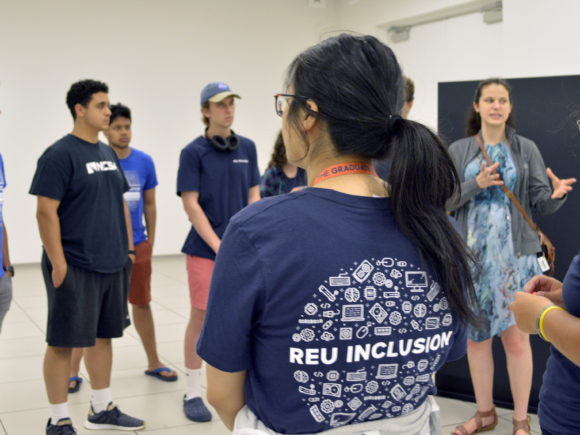 REU and SPIN students during a tour