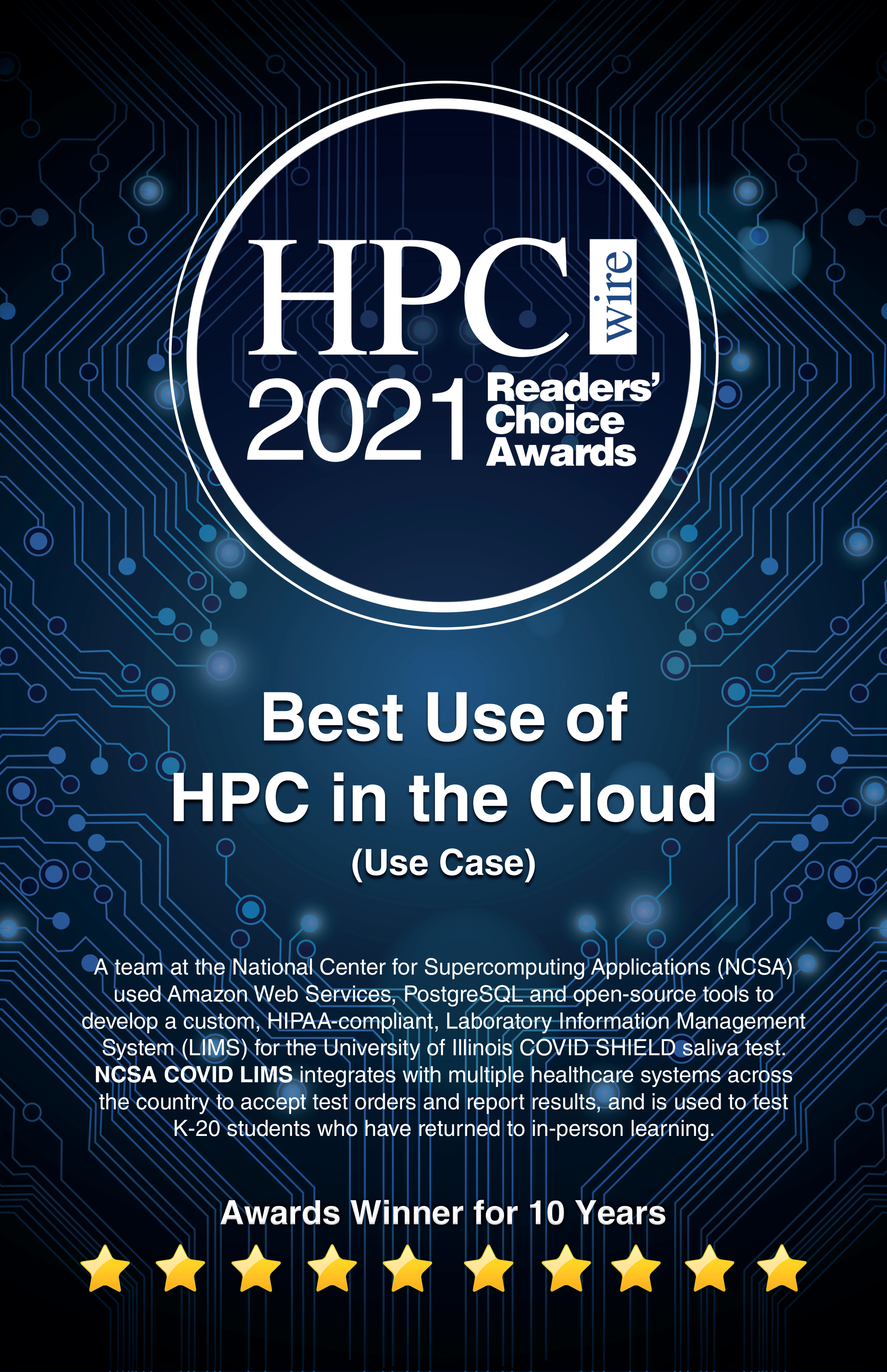 2021 HPCwire Best Use of HPC in the Cloud Award LIMS
