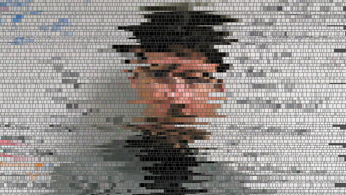 Stylized photograph of Grosser's Flexible Pixels Project portrait