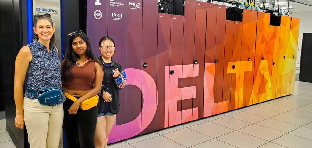 STEP interns posing in front of Delta, NCSA’s newest supercomputer and the most performant GPU resource in NSF’s portfolio