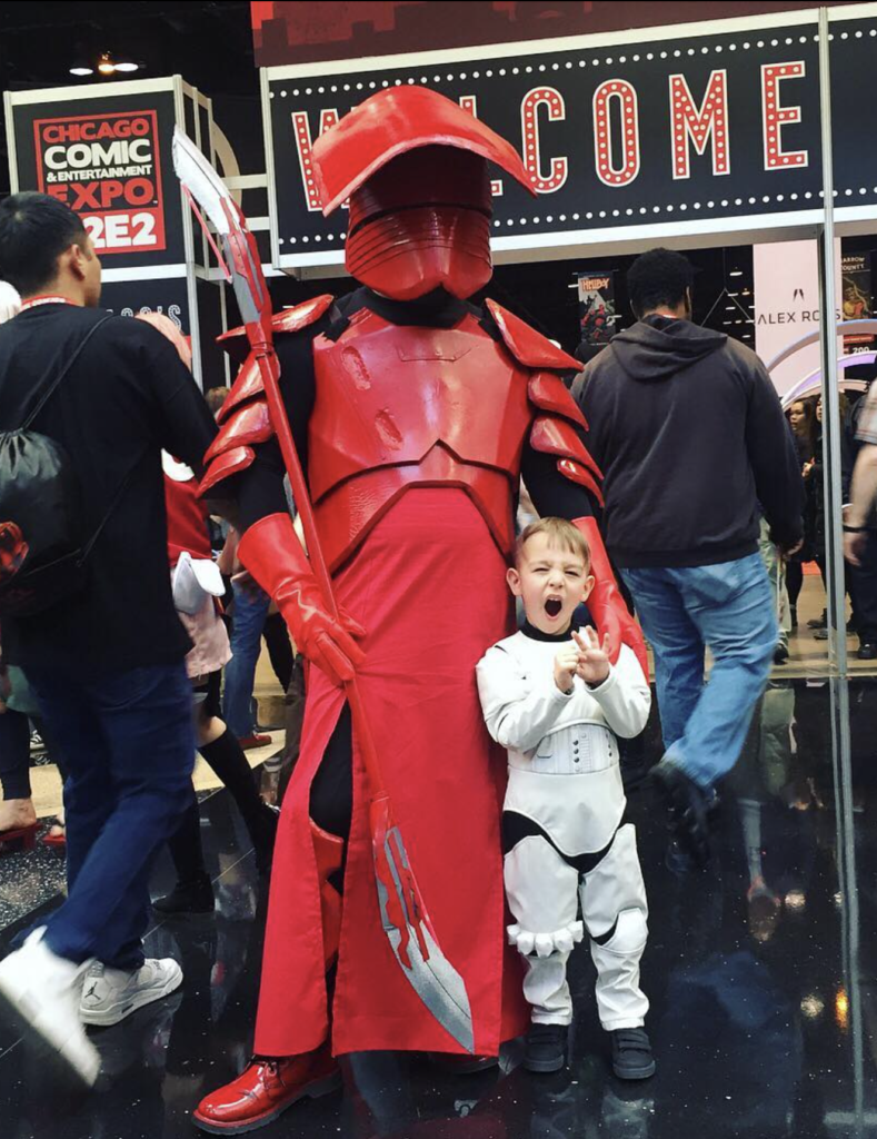 Cosplaying as a Praetorian Guard with my son as a Storm Trooper.