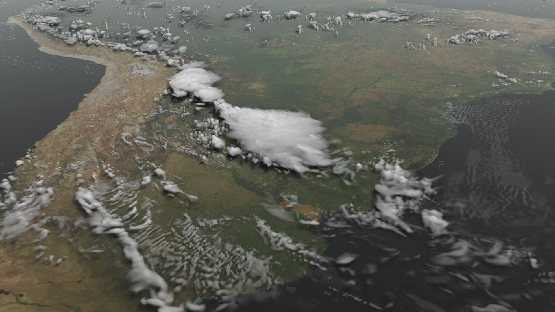 A satellite view of the Amazon.