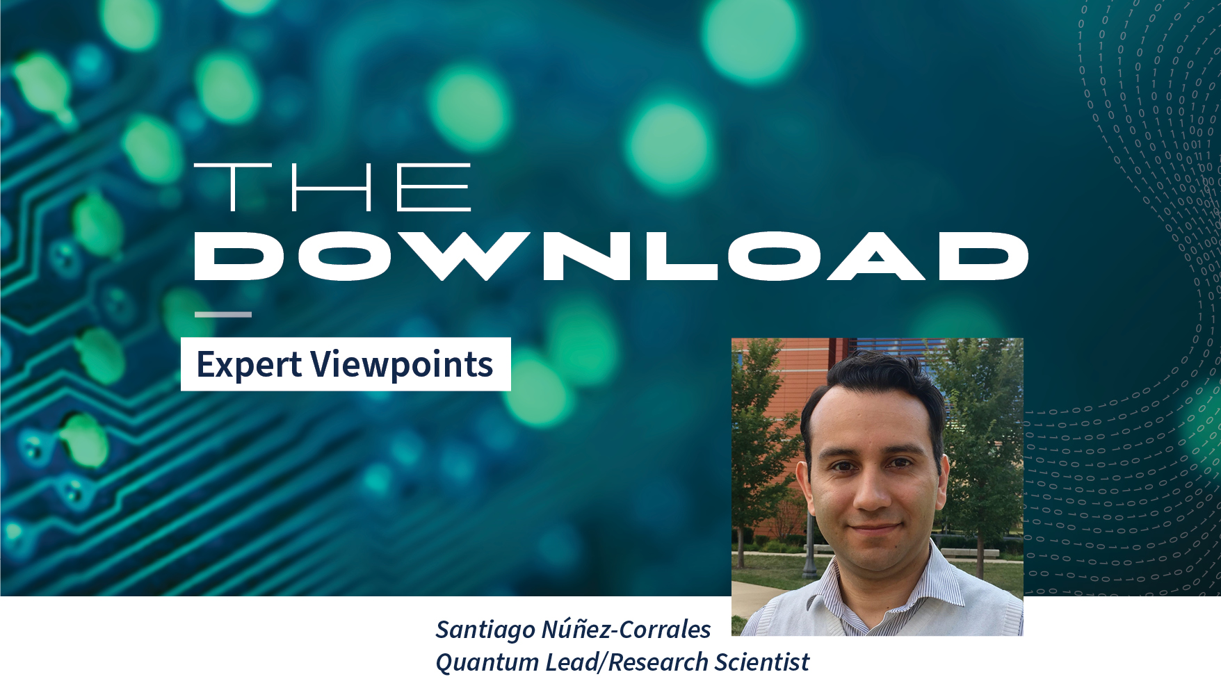 A picture of Santiago over the Download logo.