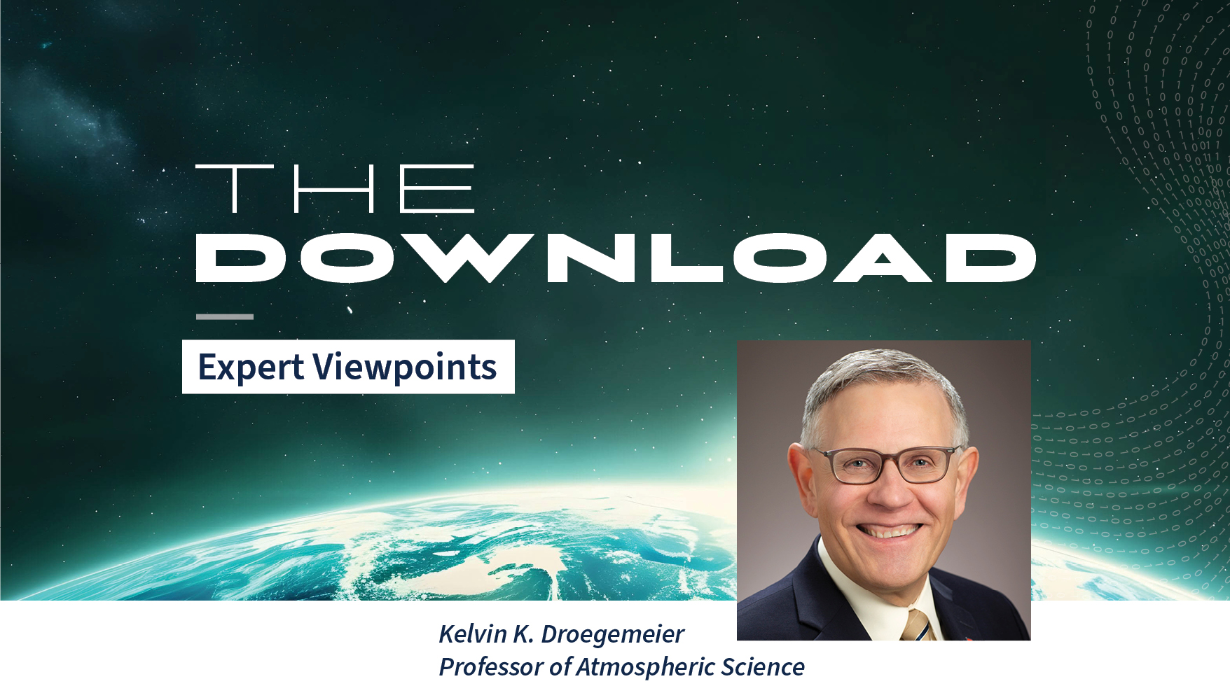 An image of Kelvin Droegemeier over the Download logo.