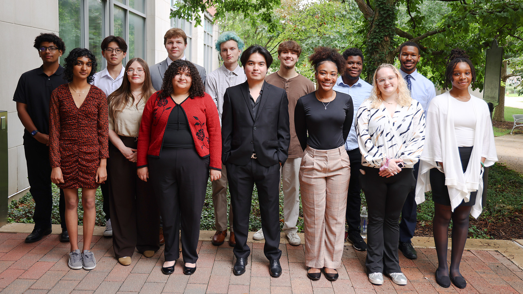 The CDA REU students stand in a group for a photo.