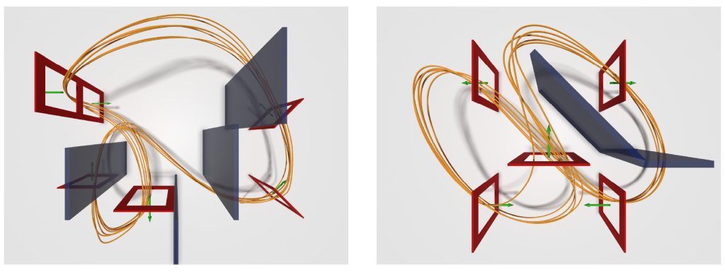 A picture showing the racing lines of drones.