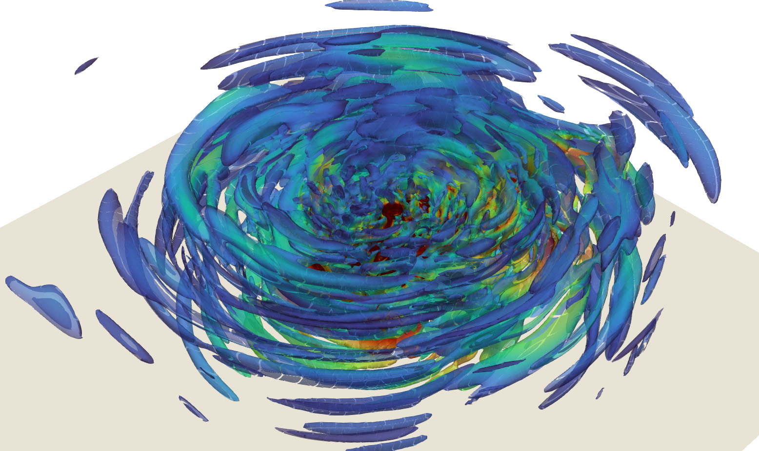 A visualization of cyclonic rotation.